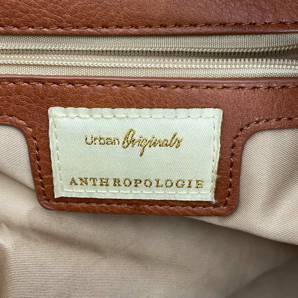 Anthropologie Urban Originals Oversized Raffia Straw Handbag Zip Closure Beige - Picture 9 of 9